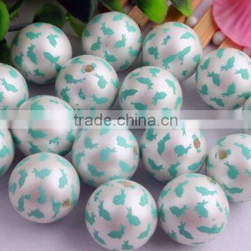 Look!! Fashion 20mm Chunky Round Loose Acrylic Matte Pearl Print Bubblegum Ball Beads For Kids Jewelry Making!