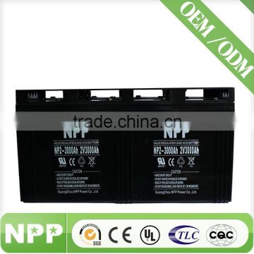 2V 3000AH solar battery deep cycle batter for solar system, ups battery backup