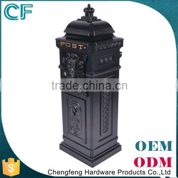 Five Star Quality Black Free Standing Outdoor Decorate Mail Box