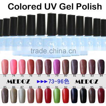 2014 HOT nail art Colored UV Gel Polish,15ml/1KG soak off/ON-Step soack off color uv gels,120 fashion colors NO. 73-96