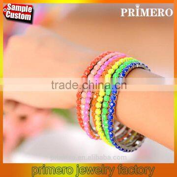 Sparkling Single-row Full Rhinestone Fluorescent Bracelet bangle Fashion Jewelry