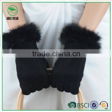 Women winter gloves customized lady fashion sheep wool touch screen Wool Gloves