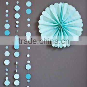 Best selling! blue round paper garland for decorations