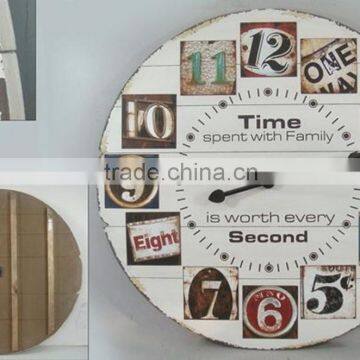 Distressed wood wall clock big size