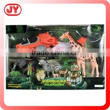 Plastic walking animal toy playing set