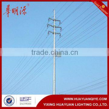 Hot sale galvanized electrical pole Q235 steel 6m,10m,12m,15m transmission tower pole