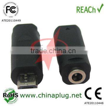 Micro usb to dc male and female dc power connector