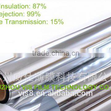 High Reflective Silver Window Film, Reflective,Tinted, Mirrored Solar Control Window Films, VLT 15%                        
                                                Quality Choice