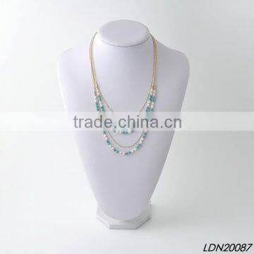 Ultra pendant green and white beaded with gold chani necklace with matching earrings and bracelet