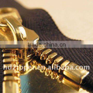 # 5 Y teeth golden metal zippers open end