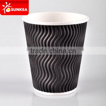 Hot drink disposable ripple paper cups