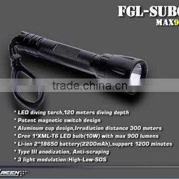 Magnetic Switch Rechargeable Led XML T6 Diving Flashlight photo-3
