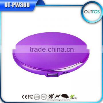 New Round Shape Cosmetic Mirror Power Bank 4000mAh Supplier's Choice photo-3