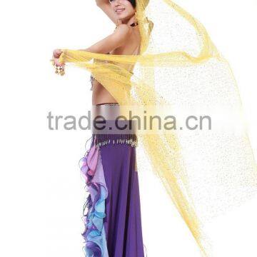 Belly dance performance / practice costume veil for ladies with glittering dots (SJ009)