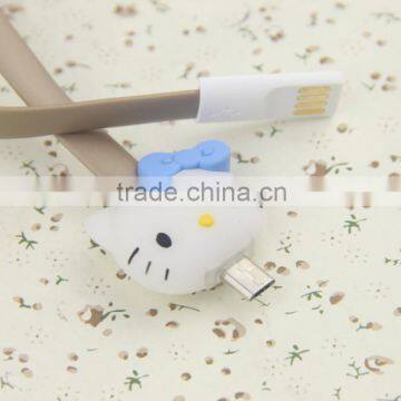 cat model LED USB cable with led light, LED charging cable for iphone 5
