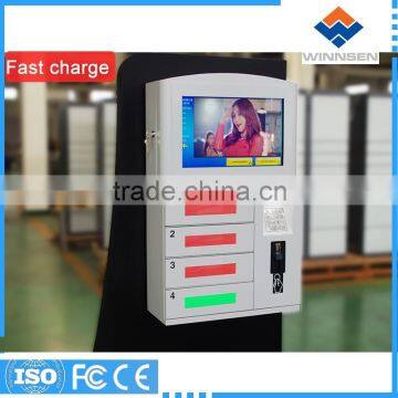Customized Self Service Wall Mounted Wifi Coin Operated Cell Phone Charging Station APC-04B photo-3