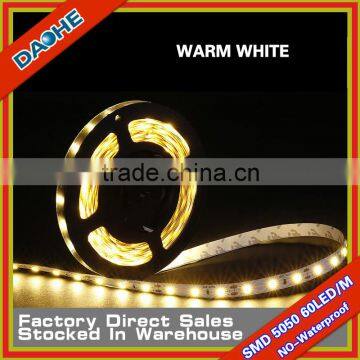 LED Tape SMD 5050 300LED 5 Meter Flexible Strip 60LED/M NO-waterproof IP20 White/Warm white High Brightness New