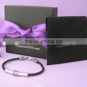 Square black fashion jewelry gift box, jewelry gift boxes free shipping,jewelry box gift ribbon on the lid purple