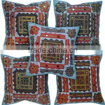 Embroidered Mirror Work Cushion Covers