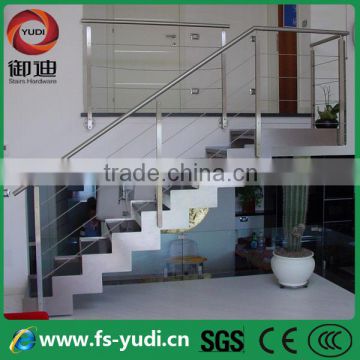 hot sell marble staircase with steel balustrade