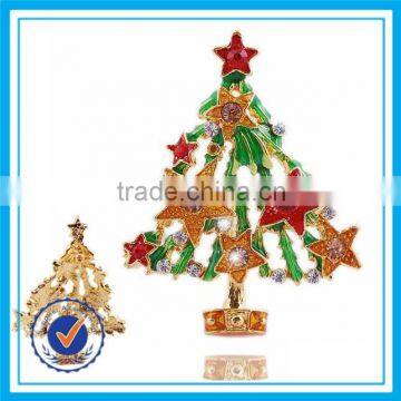 Latest design christmas tree bulk brooch delicate magnetic brooch pin
