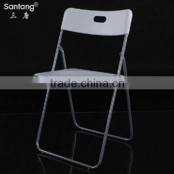 Santang PP stacking folding chair/ plastic folding chairs 1077A with metal frame