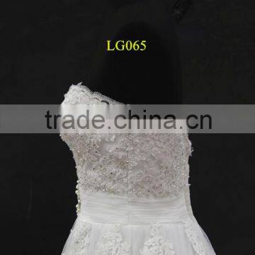 New Beading Lace Appliques Tulle Drapping Belt With Beading Trim Sweetheart Wedding Dress photo-4