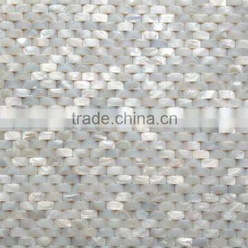 Herringbone convex white fresh water shell mosaics mother of pearl mosaics wall tile