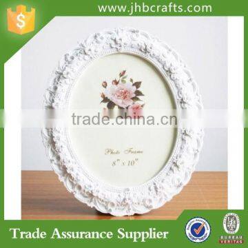 Retro Style White Rose Flower Oval Resin Photo Frame