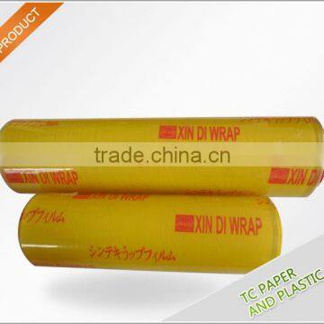 self-adhesive 2500 metres rewinding use food grade pvc cling film cast stretch film