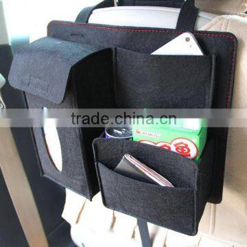 Factory Supply Back Seat Hanging Organizer Felt Car Storage Bag Color Customized Style Big Space photo-5