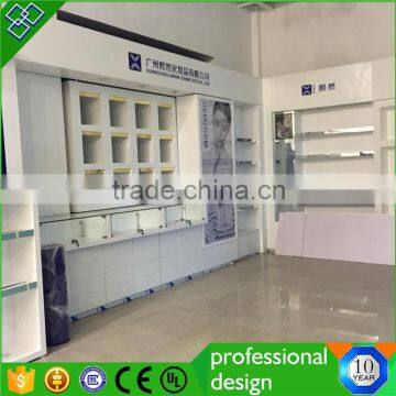 2016 Wooden cosmetic furniture showcase for cosmetic retail display