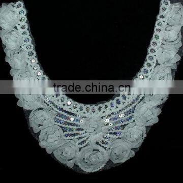 China Chiffon Sequin Fabric Embroidery Lace Collar for Women Wear