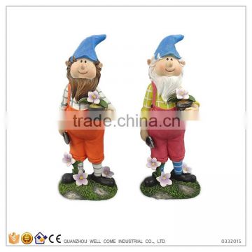 Holding Flower Pot Garden Dwarfs Statue Dwarf With A Potted Plant