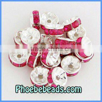 Wholesale 8mm Rondelle Spacer Beads Acrylic Crystal Rhinestone Pave Metal Charm Findings For Basketball Wives Earrings RRS-B006A