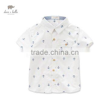 DK0285 dave bella summer kids sailor shirt baby boys tops children clothes boy anchor printed shirt child cotton tops