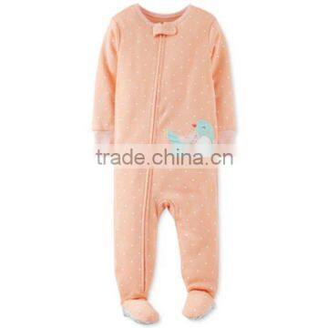 New Arrival Customed Baby Girls Casual Polar Fleece Animal Coverall Romper