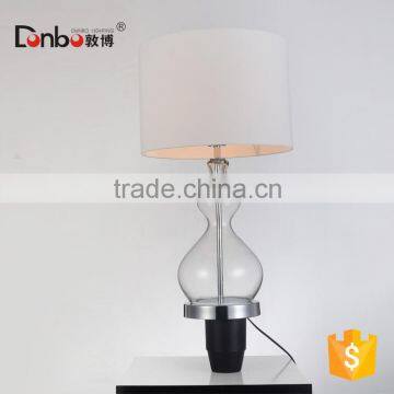 modern bedroom sets electric Elegant glass table light UL SAA CE ROHS with fabric shade