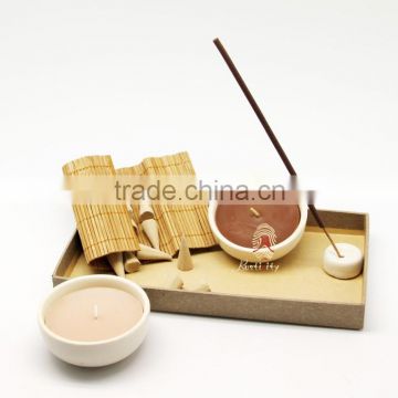 Holiday scented candle set with ceramic bowl