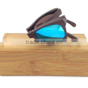 2015 new style polarized bamboo folding sunglasses with bamboo box