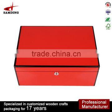 Fashion wooden antique jewelry box with metal lock and mirror jewelry display cases for sale