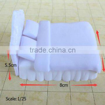 Building model materials, architectural plastic scale model furniture, white bed for european style