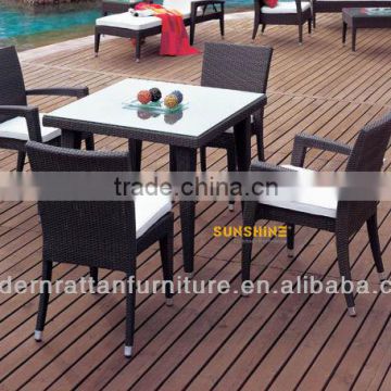 Outdoor Furniture Wicker Square Dining Table Set FCO-006-3