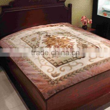 Raschel Polyester Mink Embossed High Quality Blanket Made in China Truelove