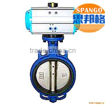 ptfe lined wafer butterfly valves with pneumatic actuator from real factory