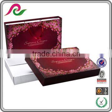 Folding paper box with hand bag gift box with flowers printing