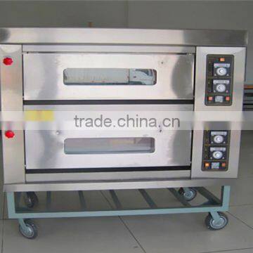 Cheap Price 2 Deck 4 Trays Gas Pizza Oven With Ceramic Stone,bakery Equipment