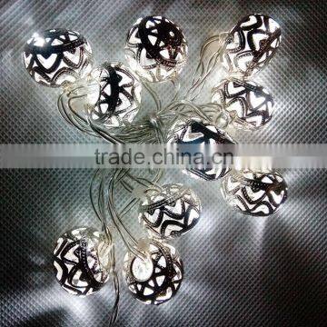 christmas battery light led metal ball string light