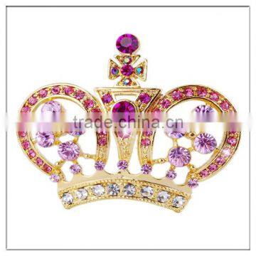 2015 new fashion beautiful rhinestone crown brooch for wedding