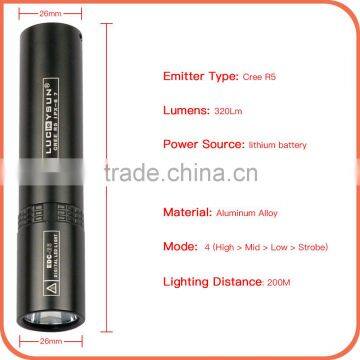 LuckySun R5 LED Torch Light Rechargeable 18650 Battery Flashlights for Outdoor Camping photo-2